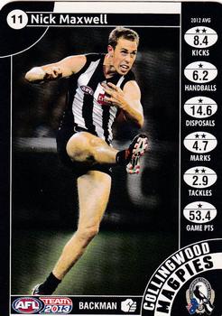 2013 Team Zone AFL Team #11 Nick Maxwell Front